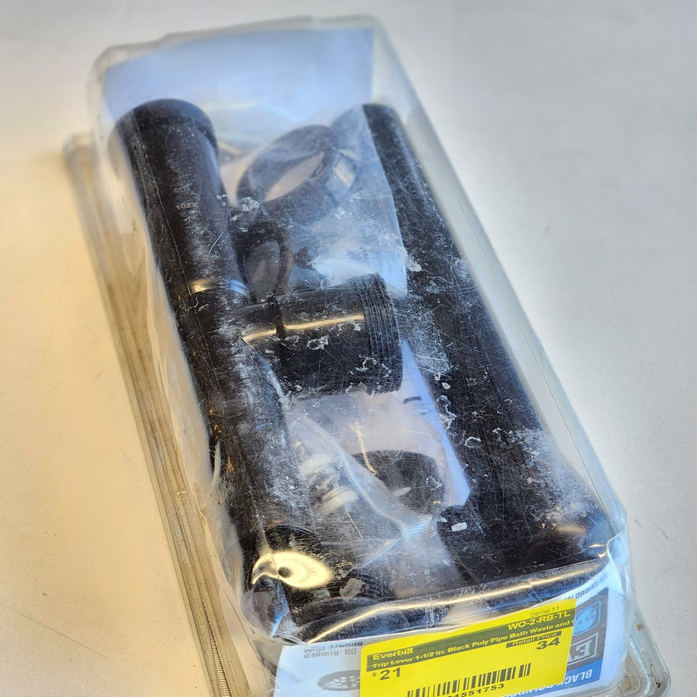 Trip Lever 1-1/2 in. Black Poly Pipe Bath Waste and Overflow Drain in Oil Rubbed Bronze (WO-2-RB-TL) Trip Lever 1-1/2 in. Black Poly Pipe Bath Waste and Overflow Drain in Oil Rubbed Bronze (WO-2-RB-TL)